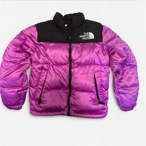 The North Face Magenta and Black Puffer Jacket (Big Kids)
